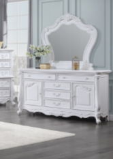 Latisha Mirror in White with Wood Frame - White, photo 4 of 4