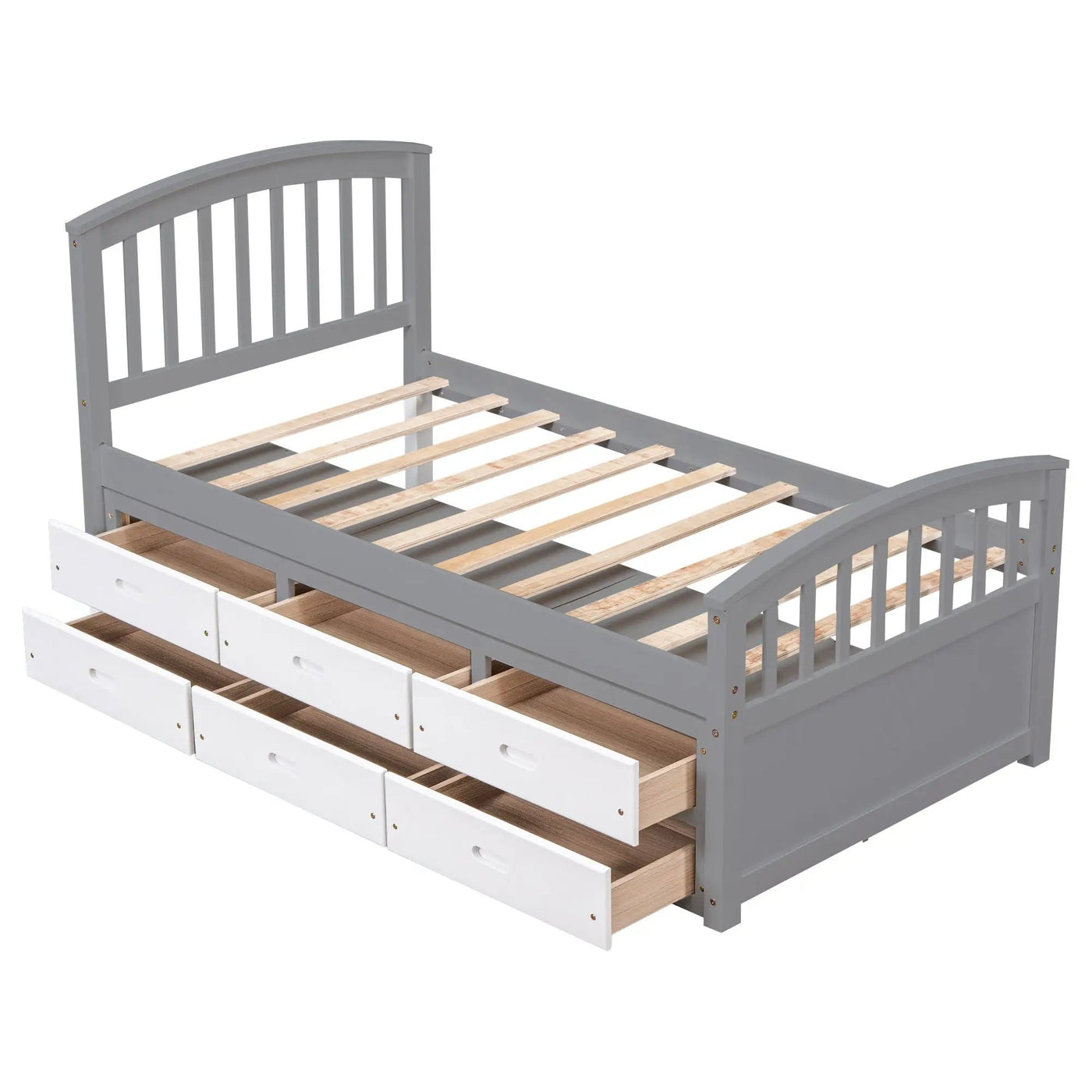 Platform Storage Bed Solid Wood Bed With 6 Drawers by HouseOfZazla