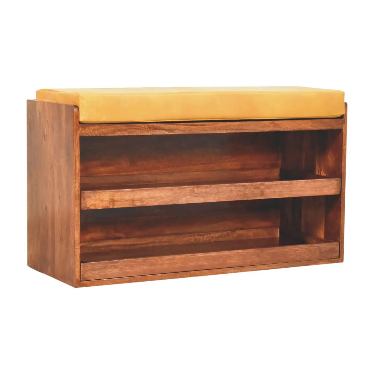 Solid Wood Buffalo Hide Pull Out Bench by HouseOfZazla