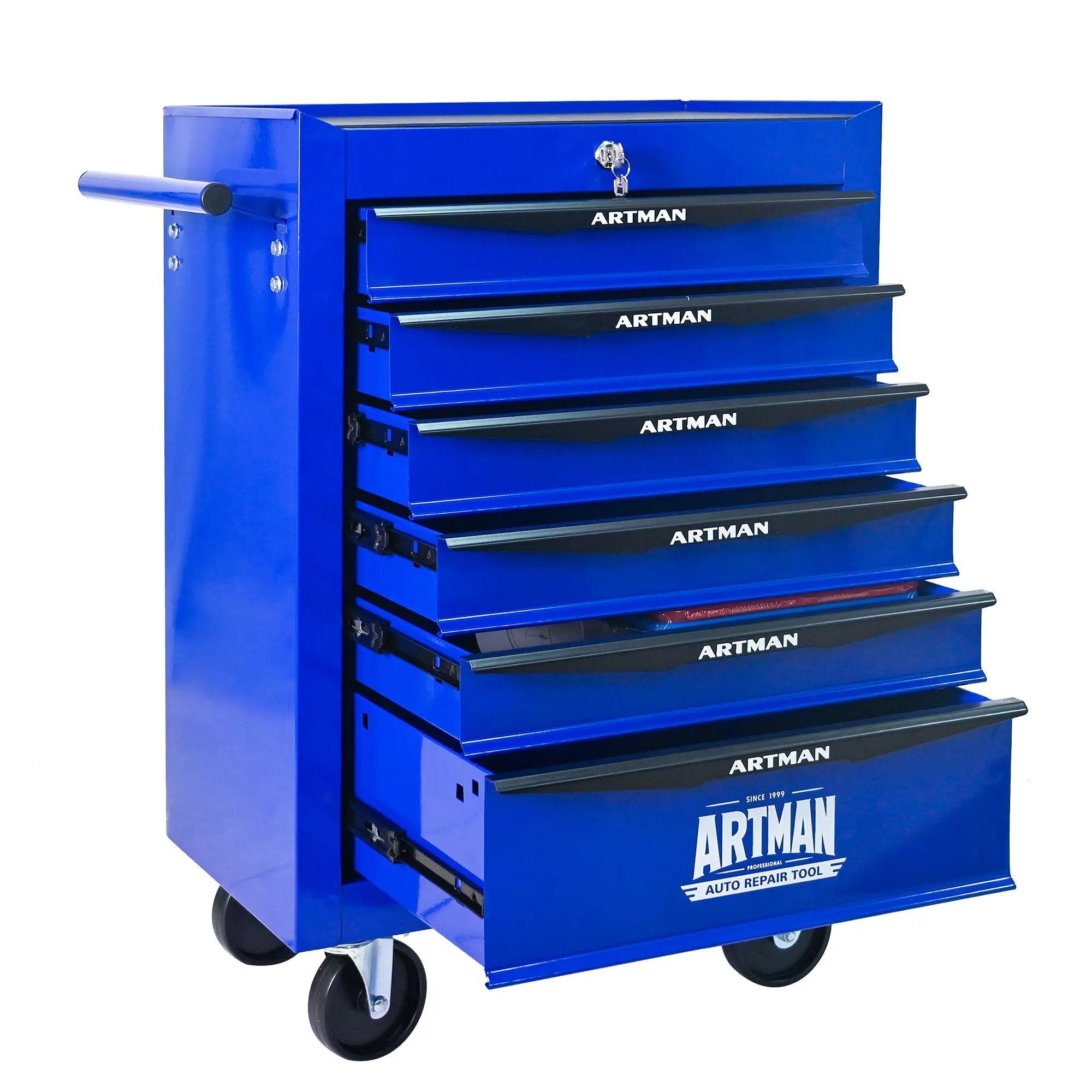 Rolling Metal Tool Chest With Drawers, Steel Storage Cabinet With Ball Bearing Slides by HouseOfZazla