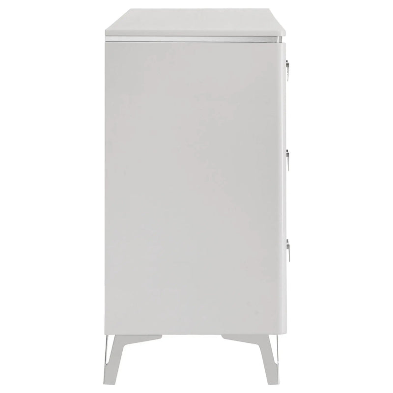 Cassia 6-drawer Bedroom Dresser Cabinet White High Gloss by Unique Piece Furniture