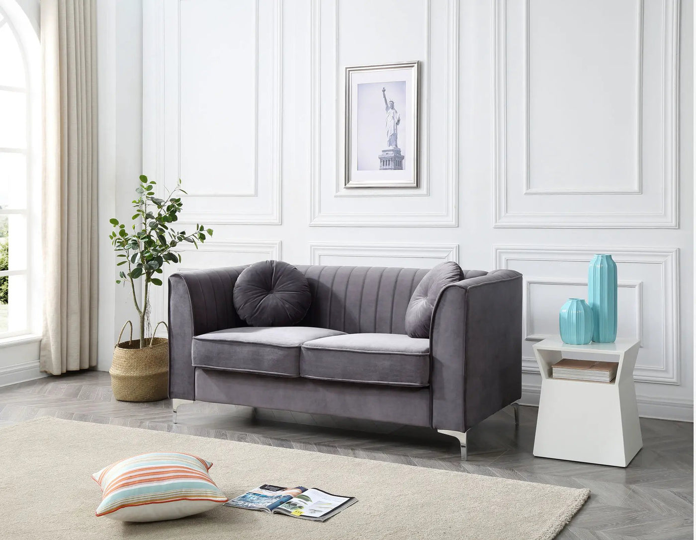 Glam Styled Micro Suede Loveseat by HouseOfZazla