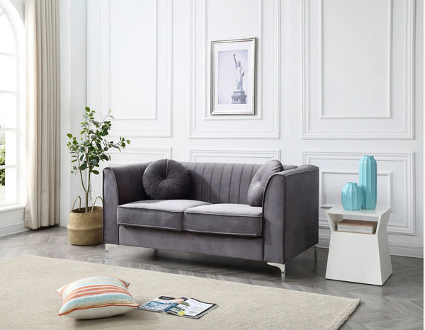 Glam Styled Micro Suede Loveseat