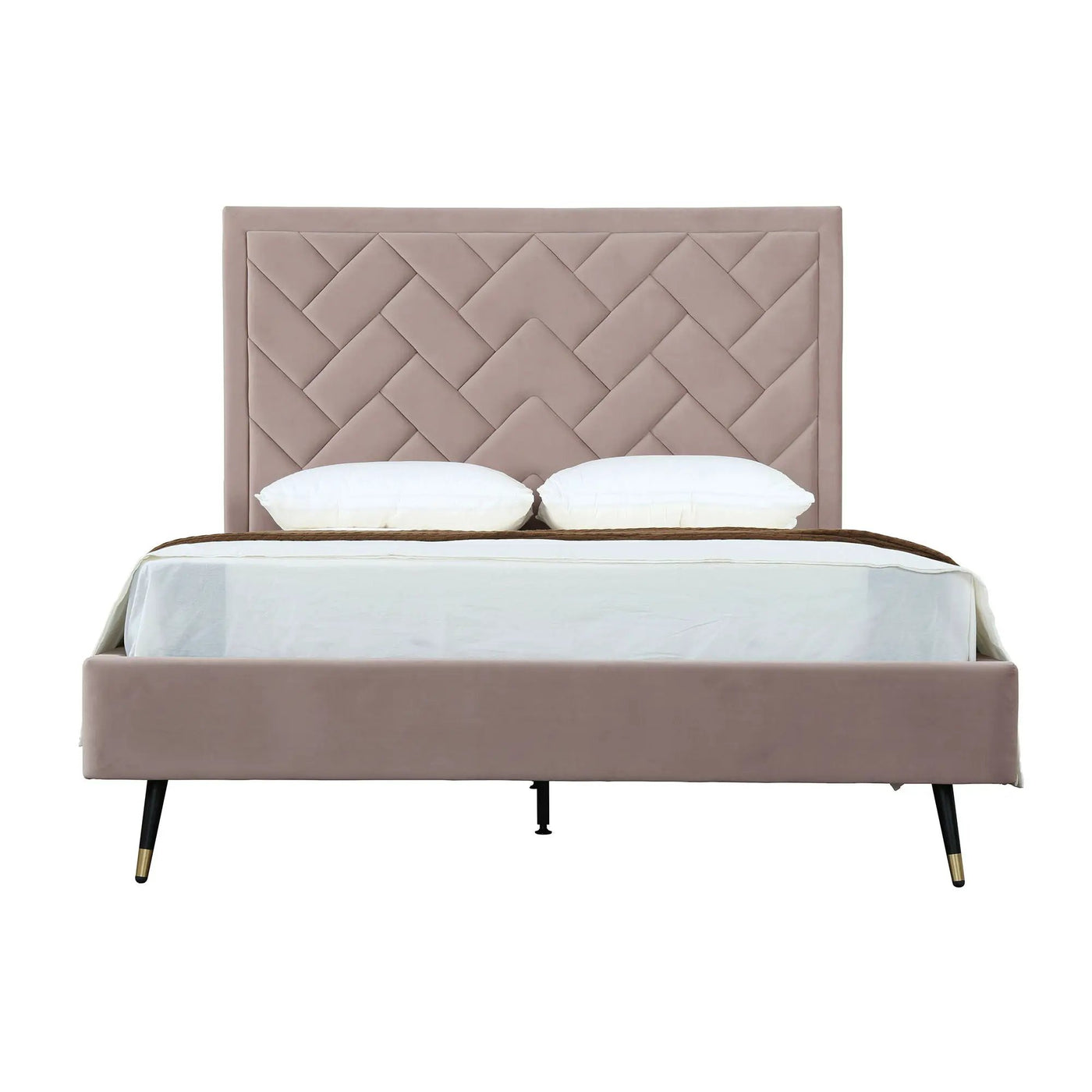 Crosby - Bed With Upholstered Headboard And Slats by HouseOfZazla