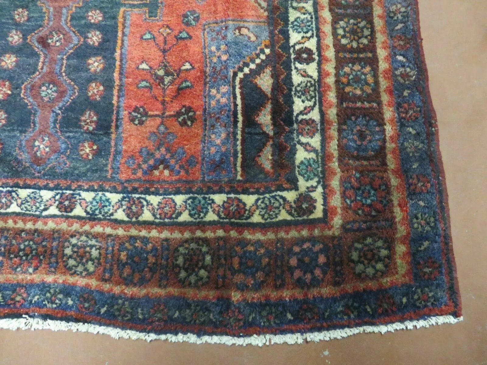 4' X 9' Antique Handmade Turkish Tribal Oriental Geometric Wool Rug # 605 by Jewel Rugs