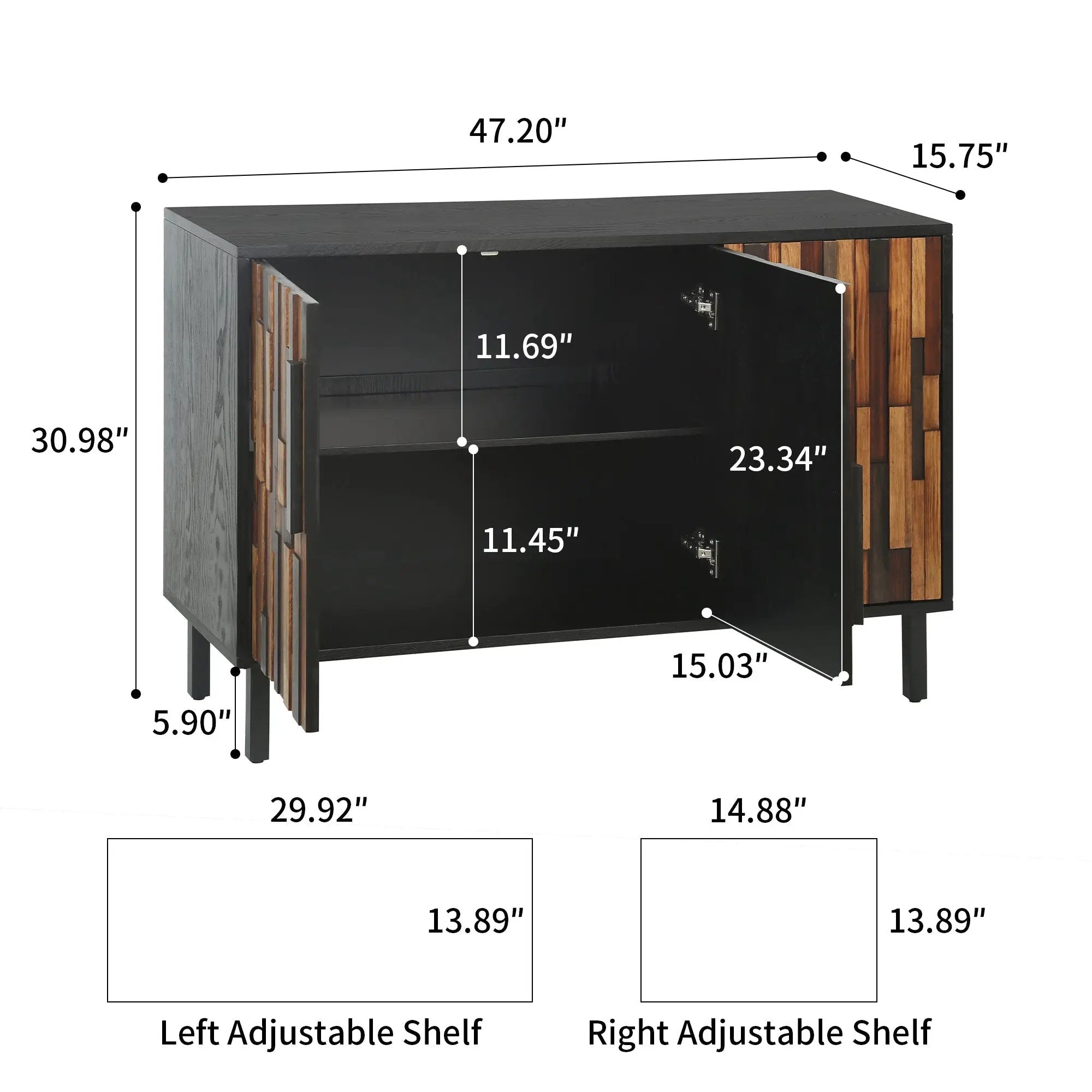 Farmhouse Rustic Sideboard With Straight Wood Pattern by HouseOfZazla