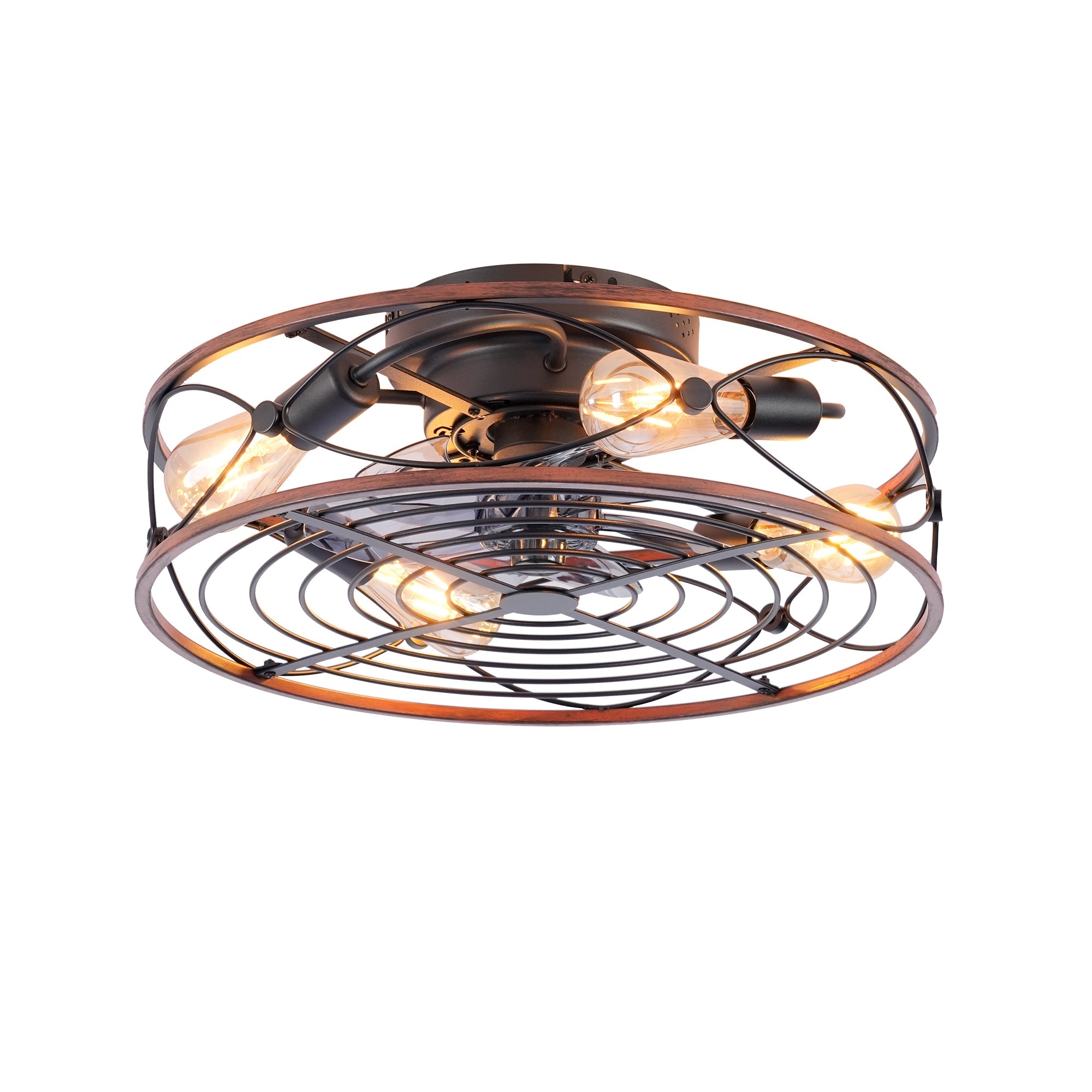 20'' Mounting Type Caged Ceiling Fan with Lights and Remote Control by HouseOfZazla