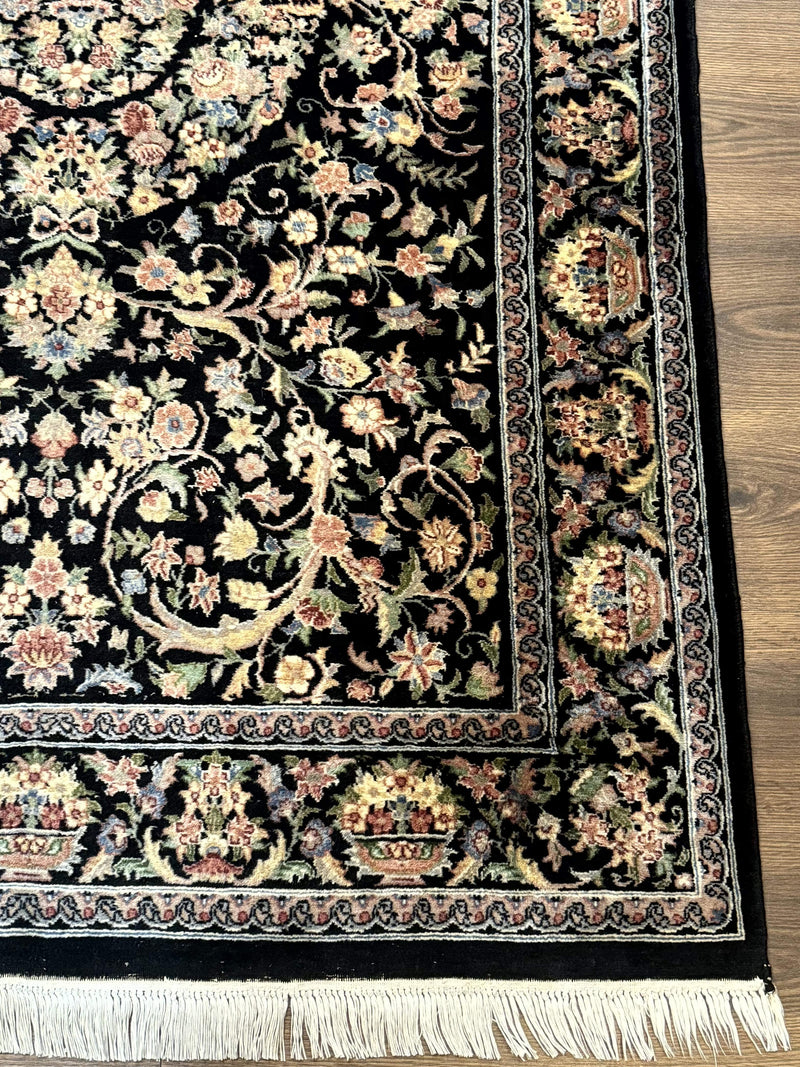 Sino Persian Rug 4x6, Very Fine 260 KPSI, Floral Medallion, Hand Knotted Wool Carpet by Jewel Rugs