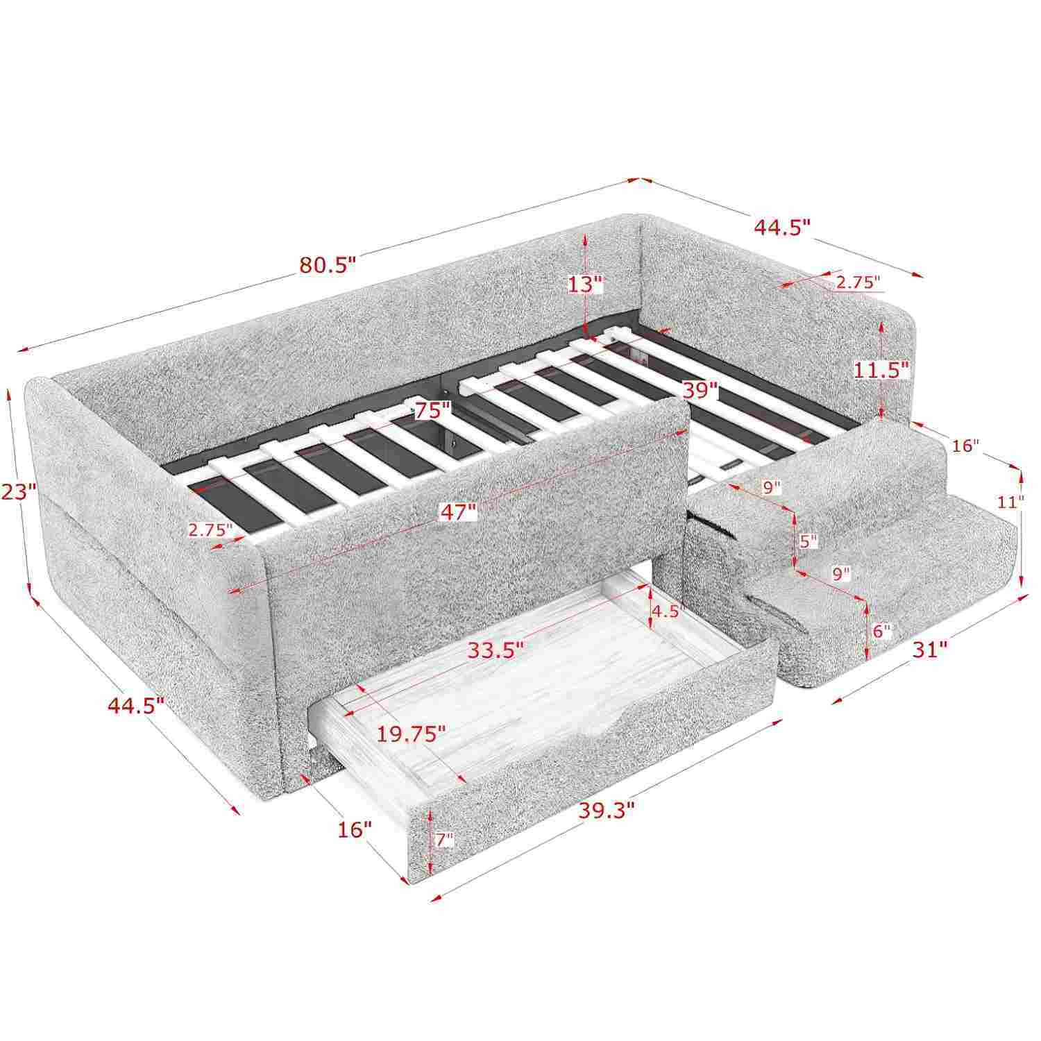 Safe Kids Bed With Guardrails And Storage by HouseOfZazla