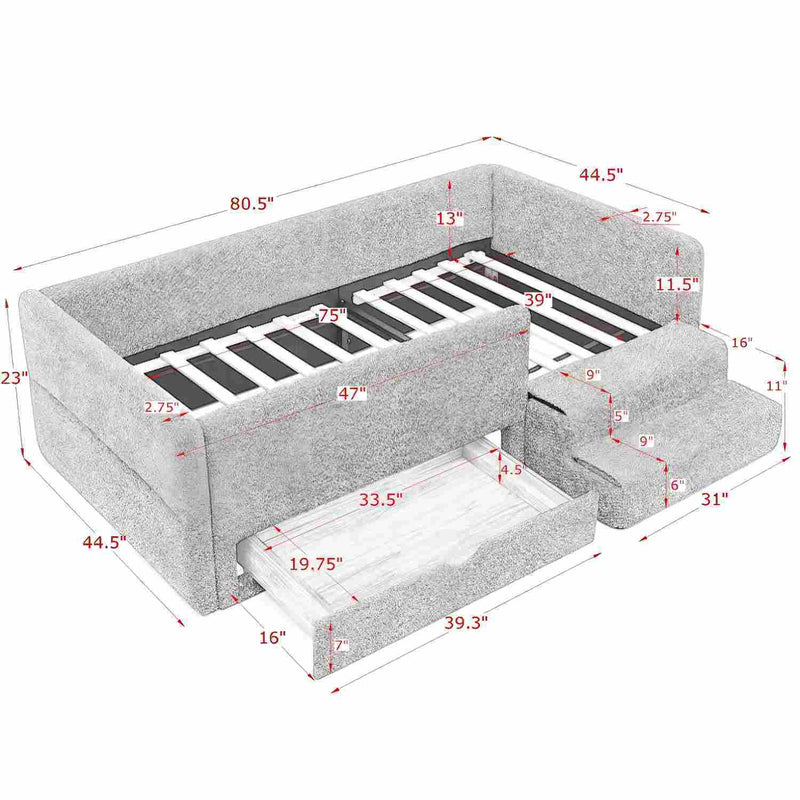 Safe Kids Bed With Guardrails And Storage by HouseOfZazla