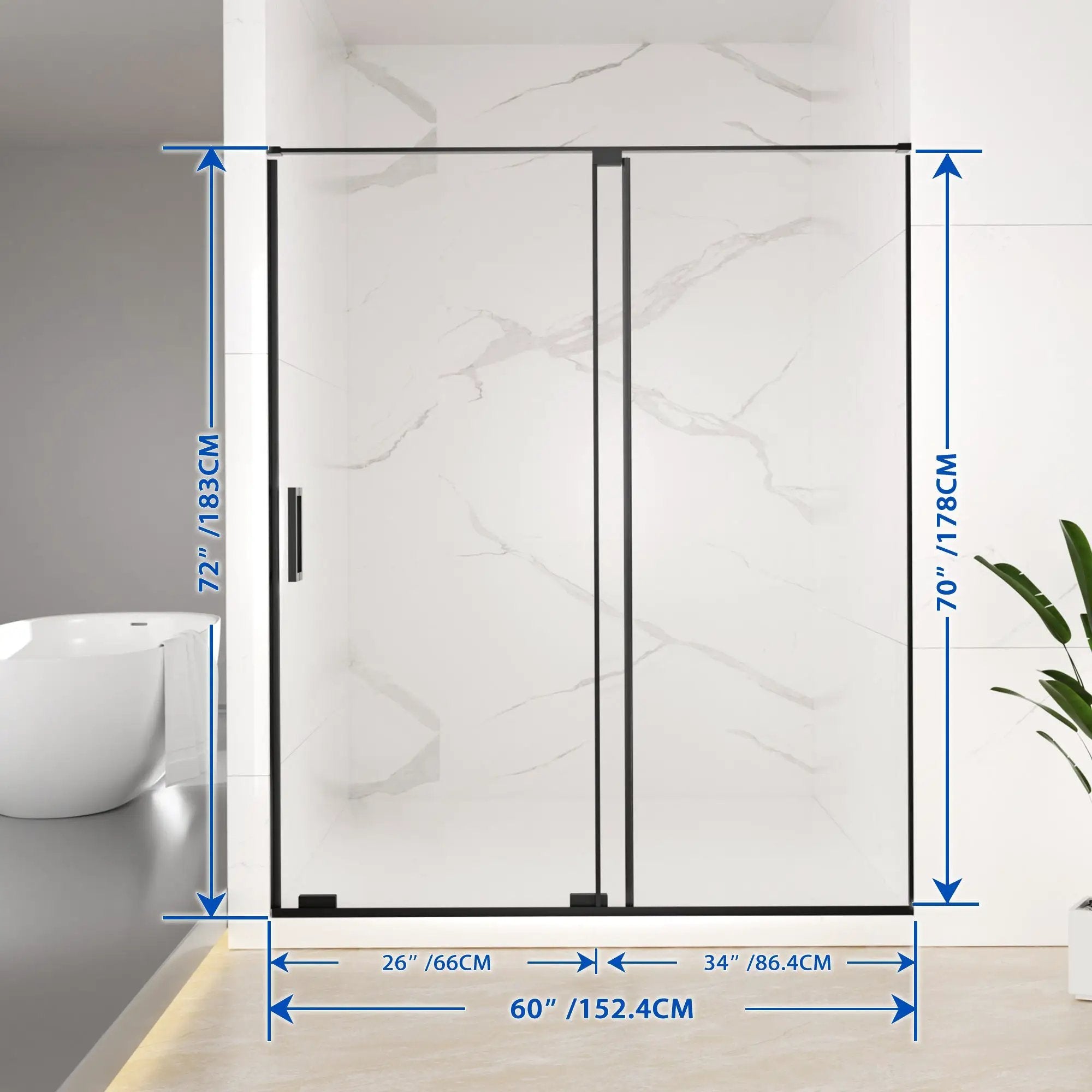 Semi-Frameless Sliding Shower Door by HouseOfZazla