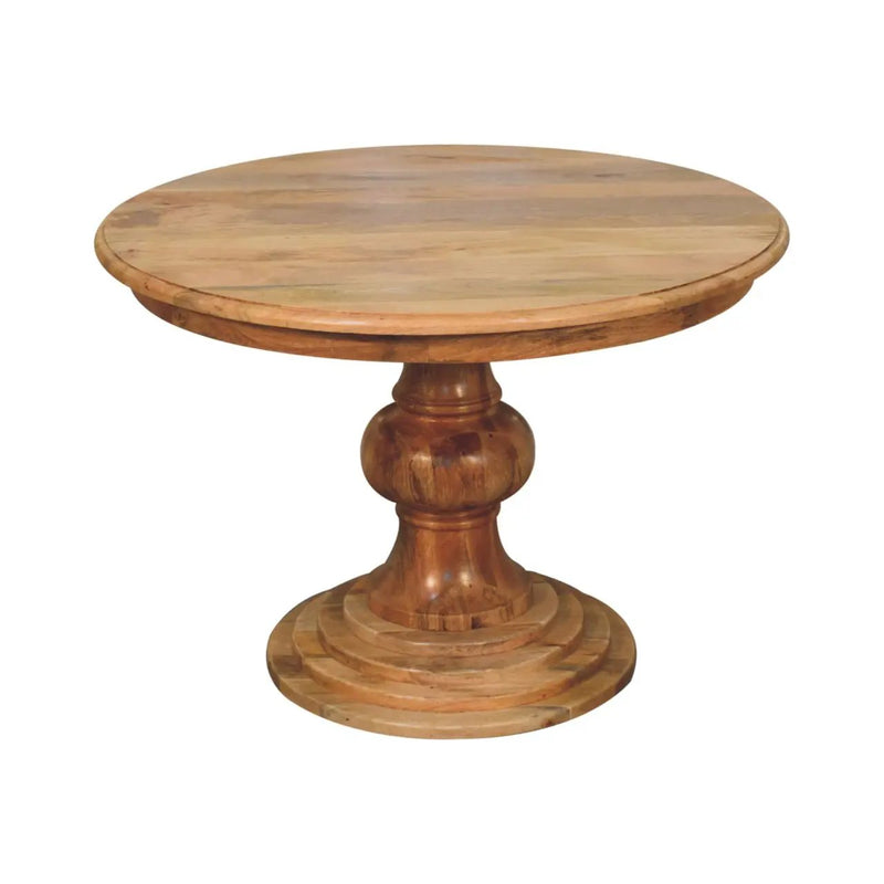 Solid Wood Round Turned Dining Table by HouseOfZazla