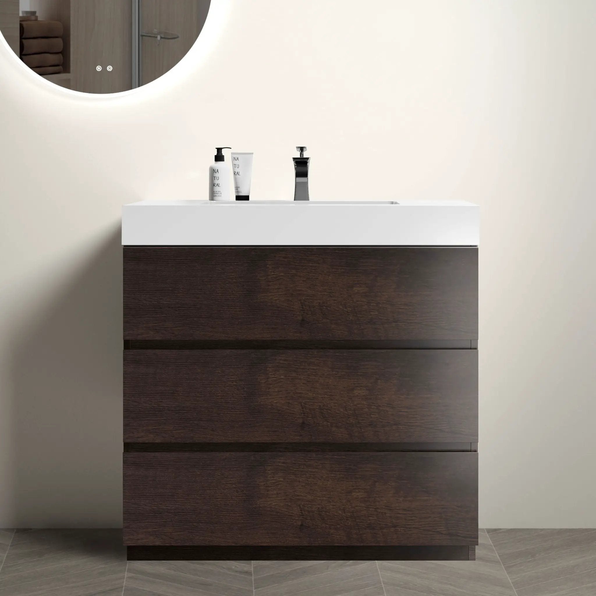Alice - Bathroom Vanity With Large Storage Freestanding Bathroom Vanity, Sink For Modern Bathroom, One-Piece Sink Basin Without Drain And Faucet by Unique Piece Furniture