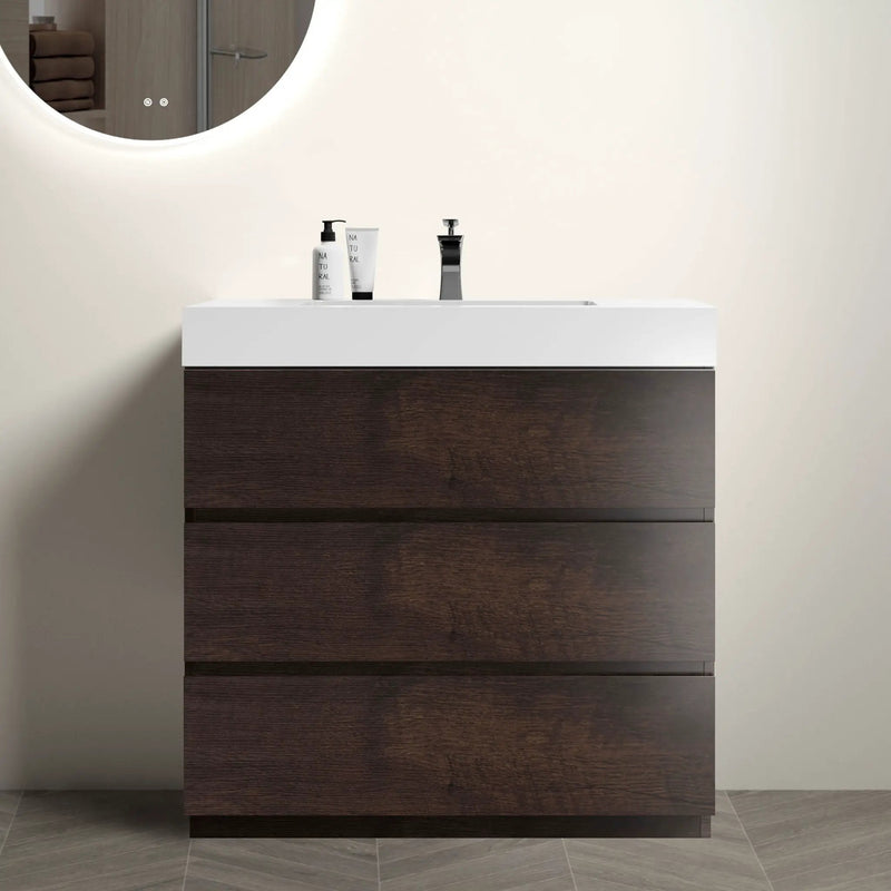 Alice - Bathroom Vanity With Large Storage Freestanding Bathroom Vanity, Sink For Modern Bathroom, One-Piece Sink Basin Without Drain And Faucet by Unique Piece Furniture