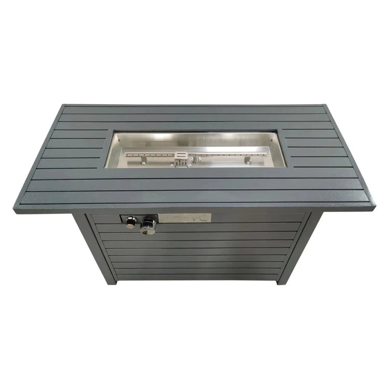 Outdoor Gas Fire Pit Table With Durable Construction And Lid - Gray by HouseOfZazla