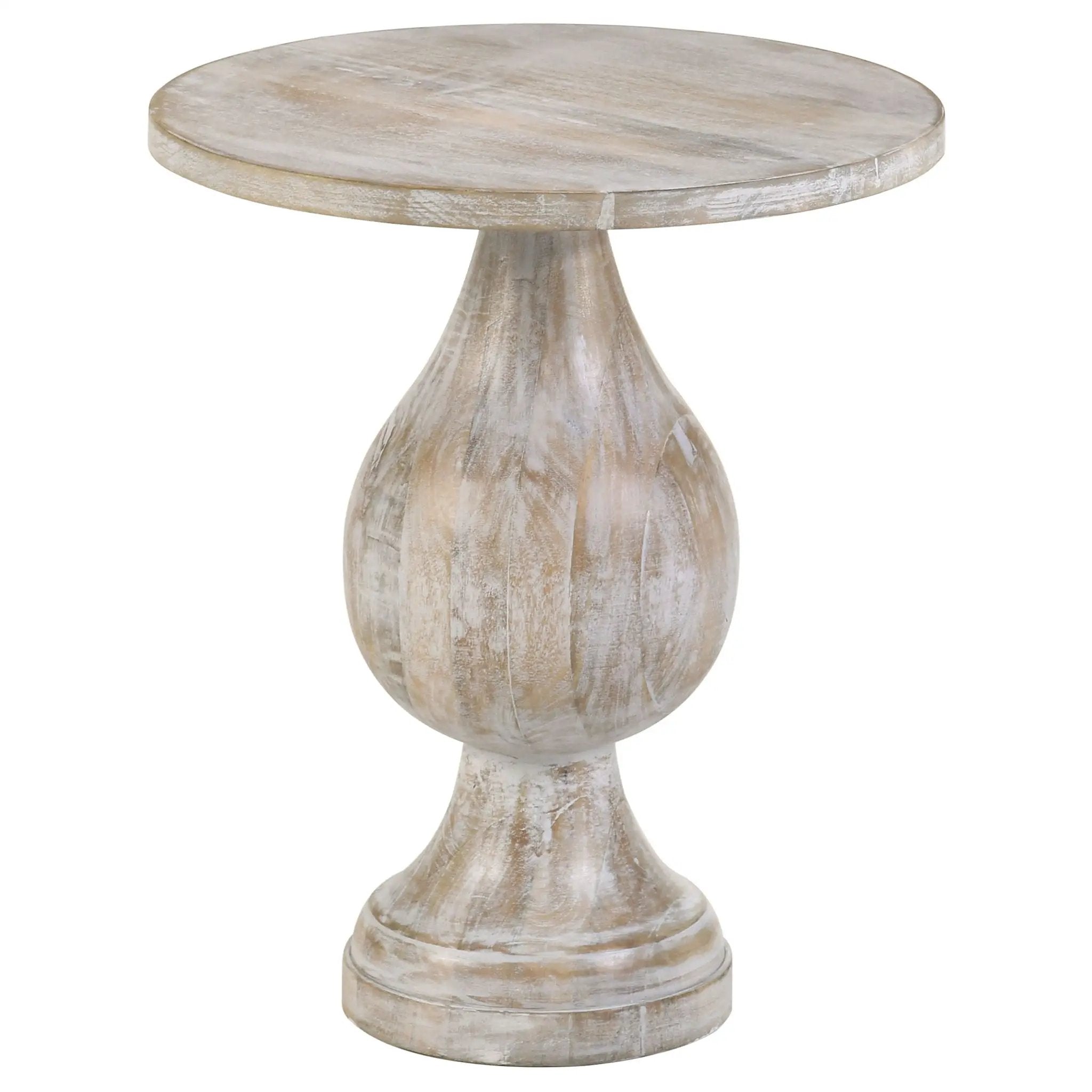 Pedestal Accent Table Elegant Round Top Table - Ivory by HouseOfZazla