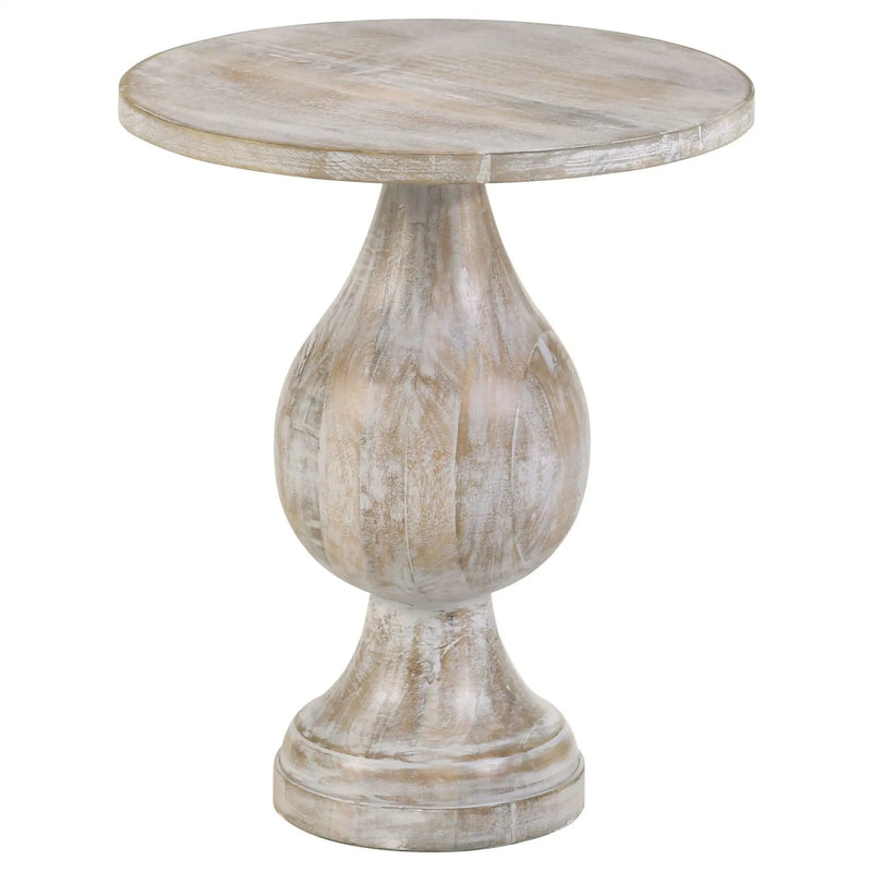 Pedestal Accent Table Elegant Round Top Table - Ivory by HouseOfZazla