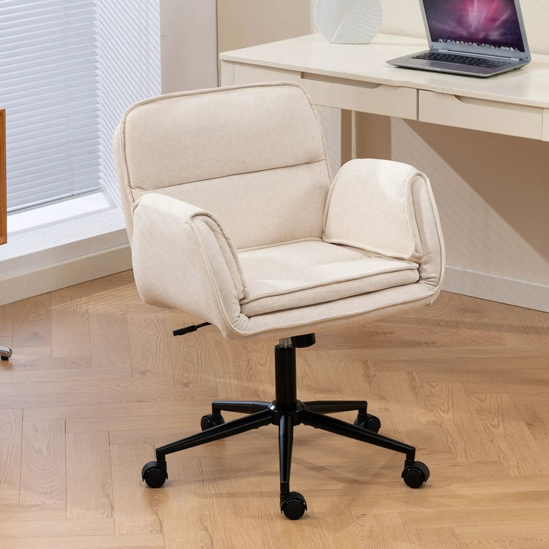 Criss Cross Swivel Desk Chair With Adjustable Armrests & Wheels For Home Office by HouseOfZazla