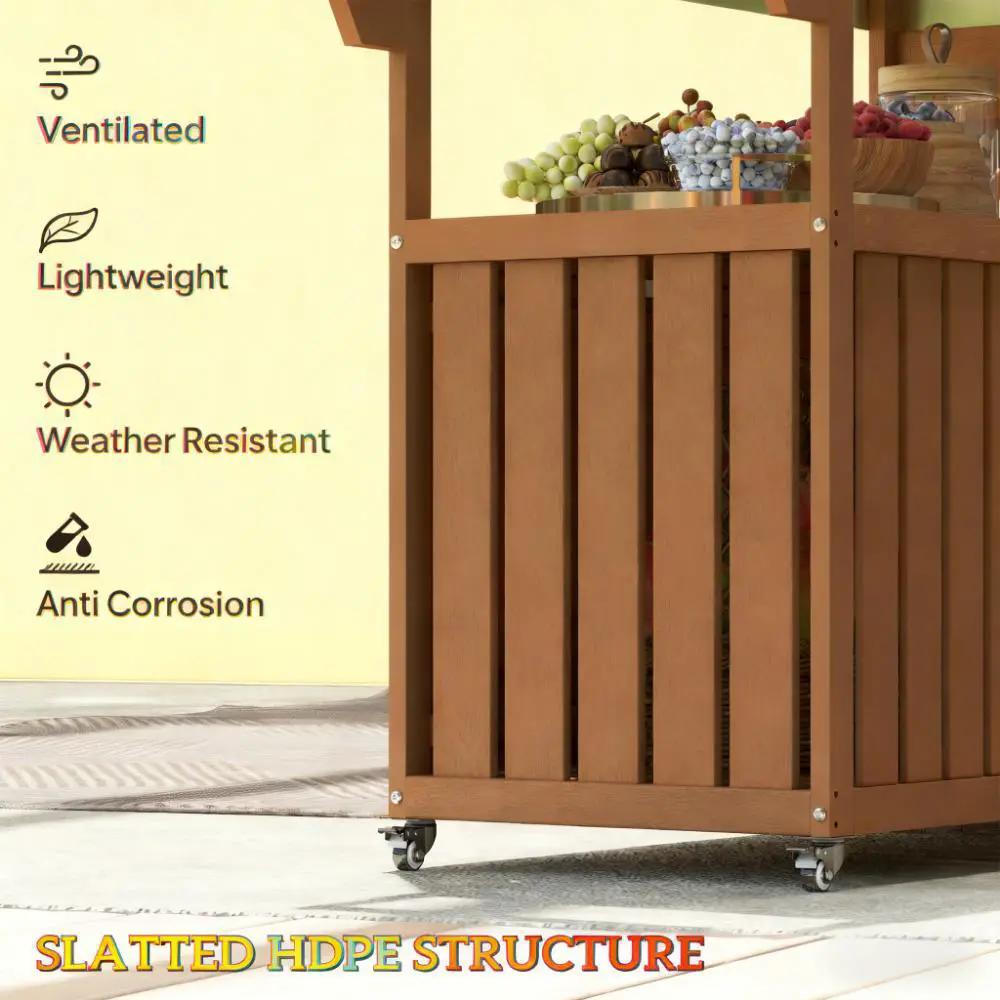 Easy to Move Outdoor Table Top Bar Cart with Storage and Wheels by HouseOfZazla