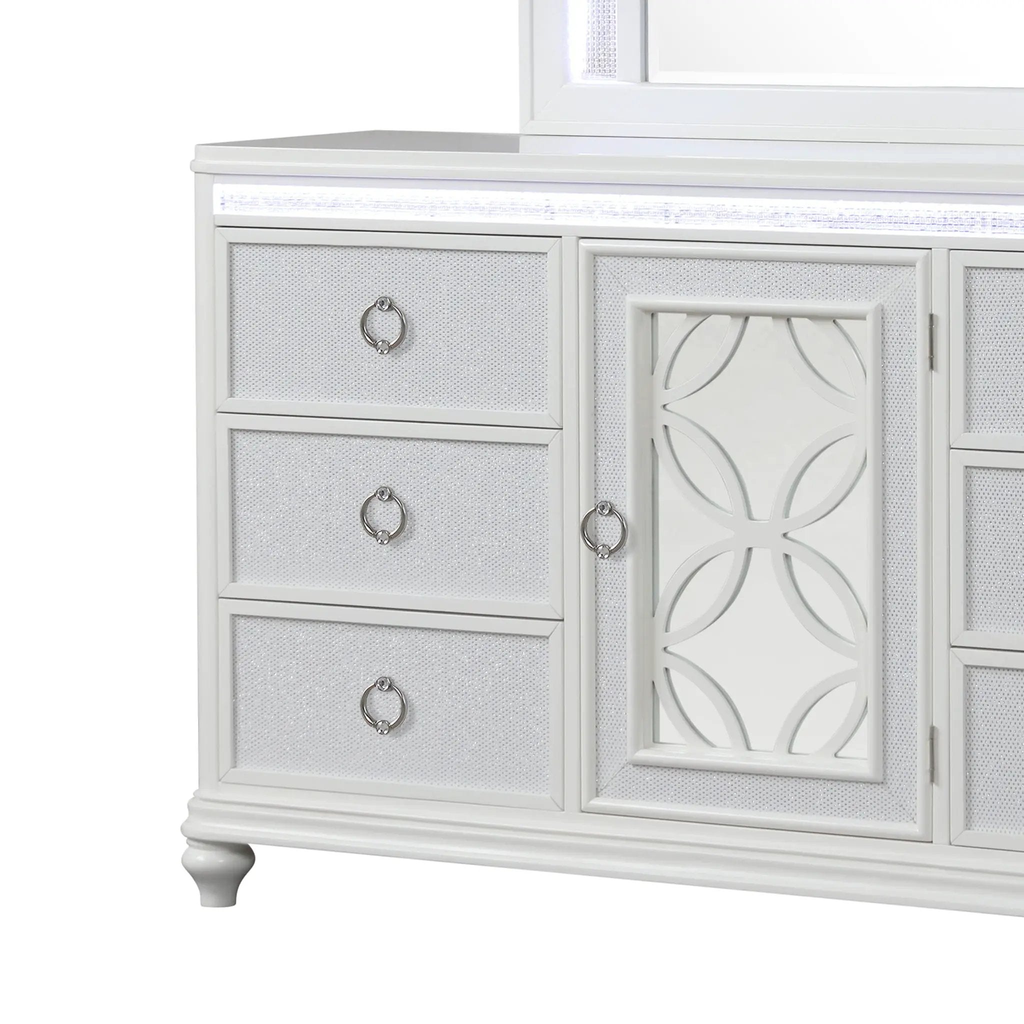 Abigale - 6 Drawer Dresser With LED (Includes Dresser Only, Mirror Not Included) - White by HouseOfZazla
