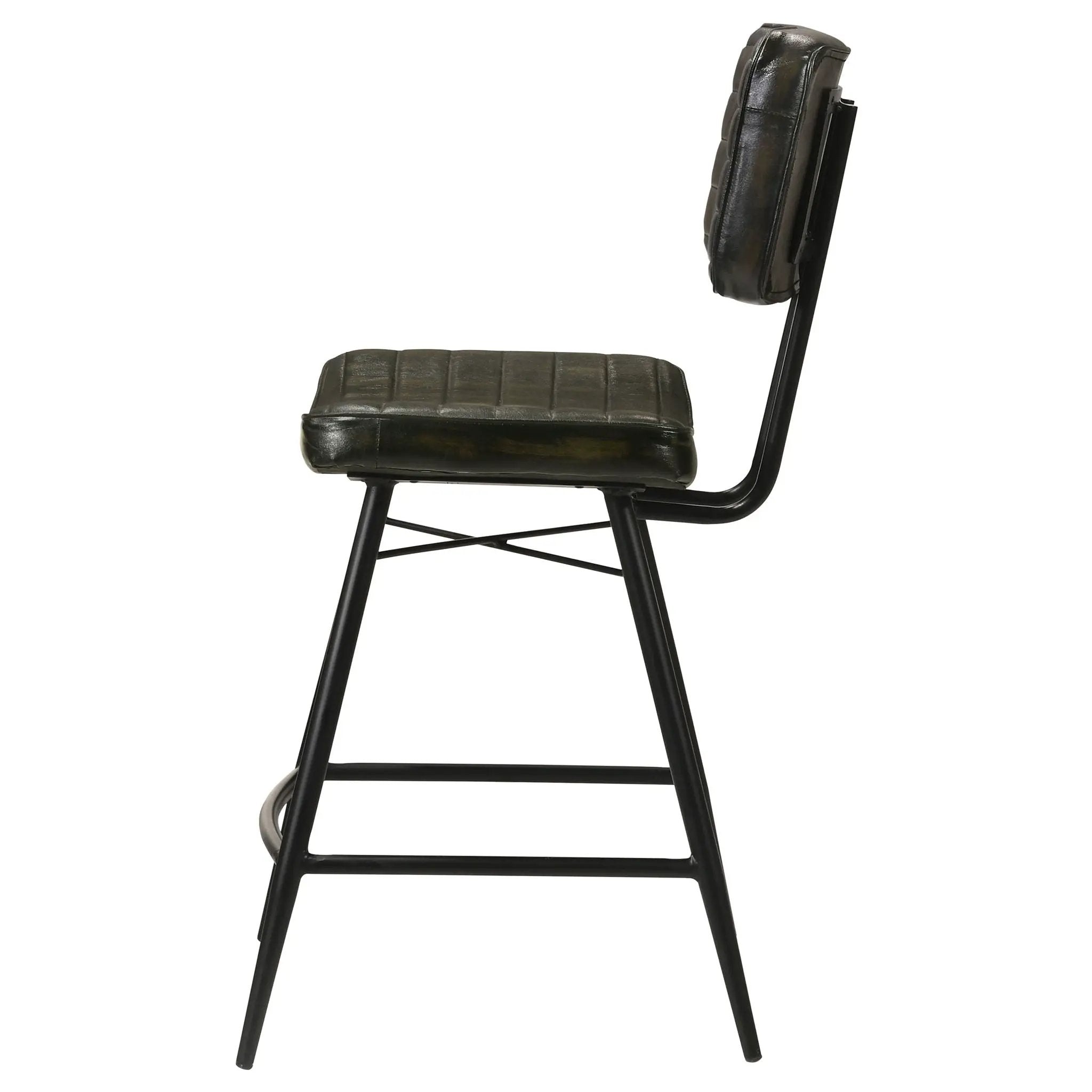 Partridge Leather Counter Chair Antique Espresso (Set of 2) by Unique Piece Furniture