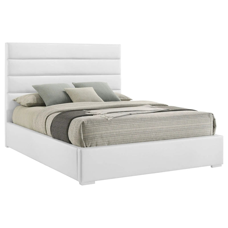 Felicity 53-inch Upholstered Eastern King Platform Bed White by Unique Piece Furniture
