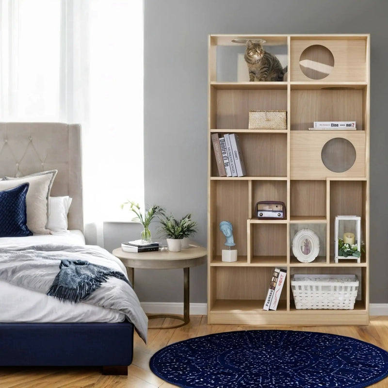 Furniture Style Cat Bookcase Cat Tree Shelves - Natural by HouseOfZazla