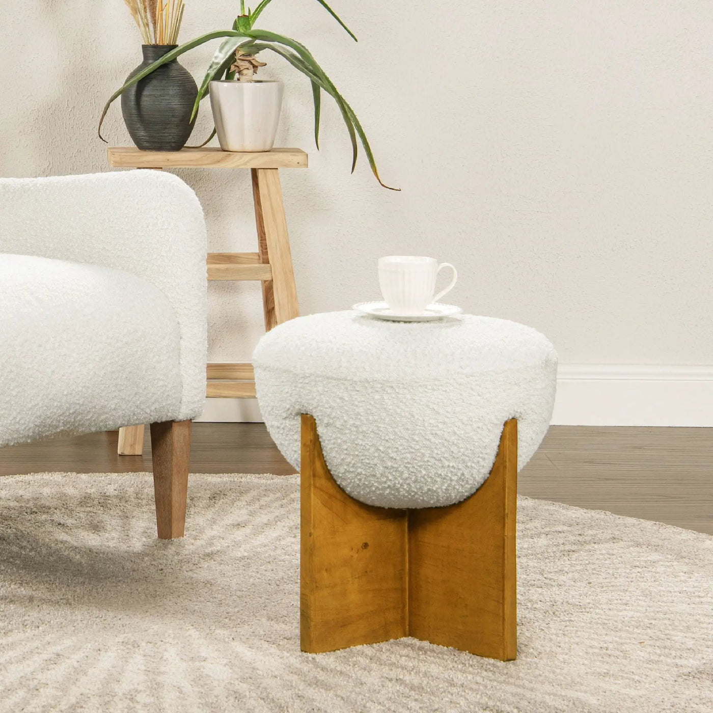 Bali - Round Upholstered Ottoman by HouseOfZazla
