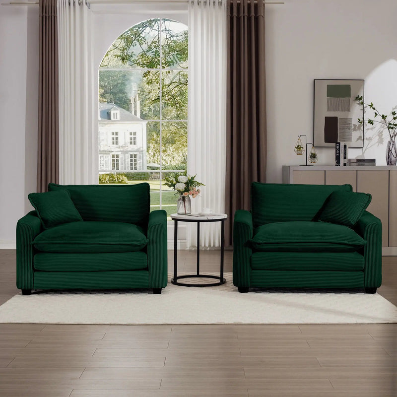 Modern Classic Fabric Single Chair Deep Seat Sofa With Pillow by HouseOfZazla