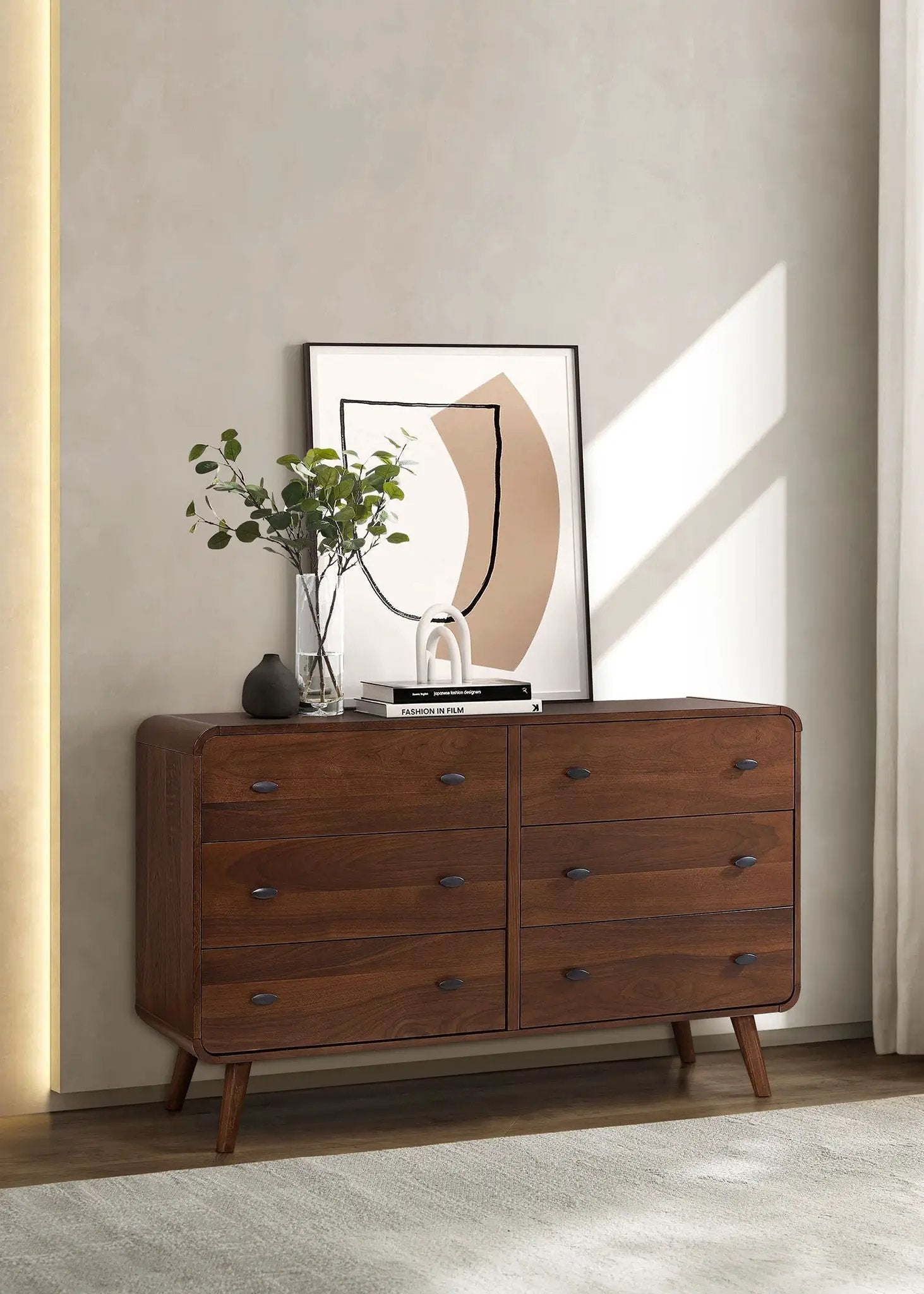Robyn 6-drawer Bedroom Dresser Dark Walnut by Unique Piece Furniture