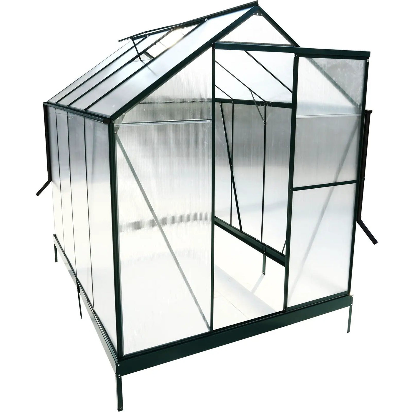 Polycarbonate house, Heavy Duty Outdoor Aluminum Walk-In House Kit With Rain Gutter, Vent And Door For Backyard Garden by HouseOfZazla