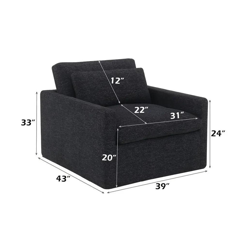 Frederick - Swivel Chair With Pillow by Unique Piece Furniture
