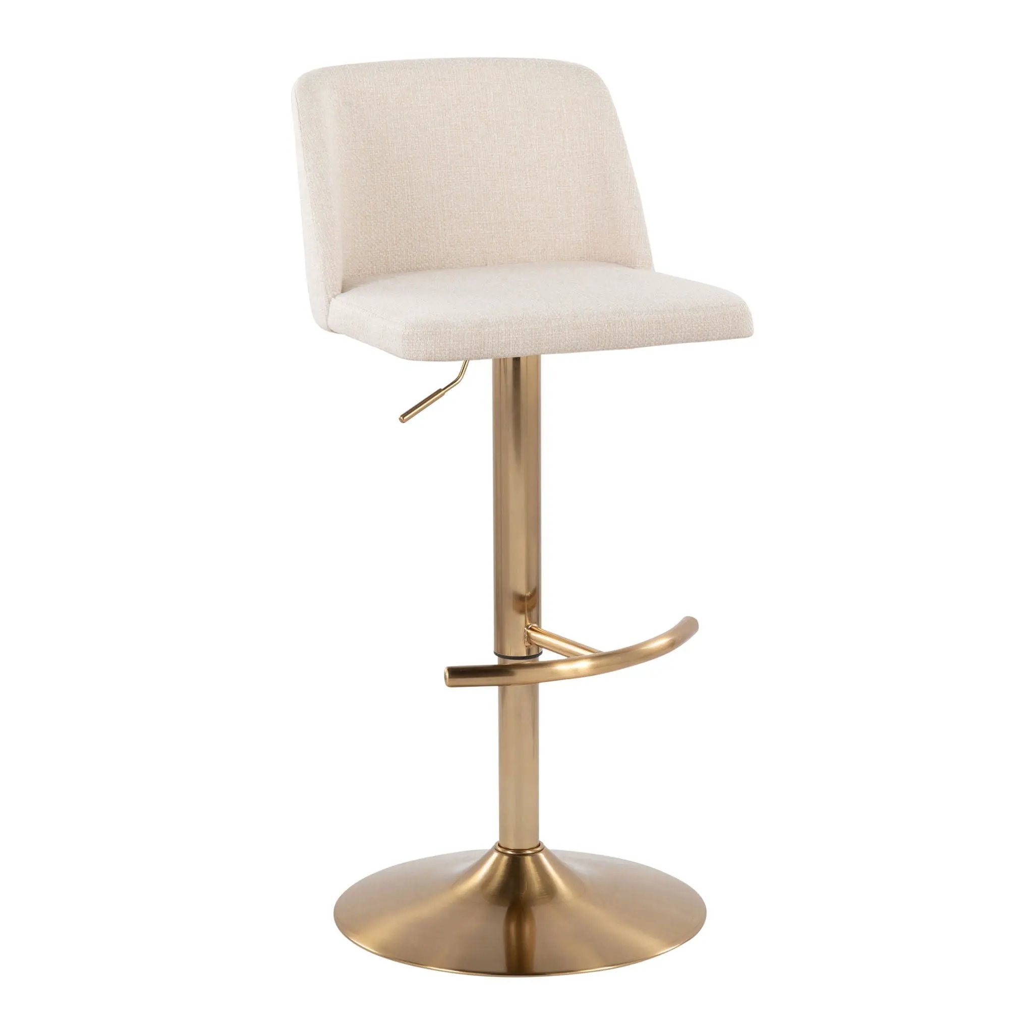 Toriano - Contemporary Adjustable Barstool With Swivel With Rounded T Footrest (Set of 2) by Unique Piece Furniture