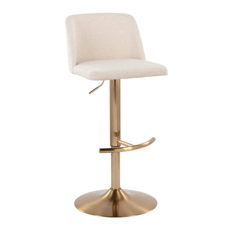 Toriano - Contemporary Adjustable Barstool With Swivel With Rounded T Footrest (Set of 2) by Unique Piece Furniture