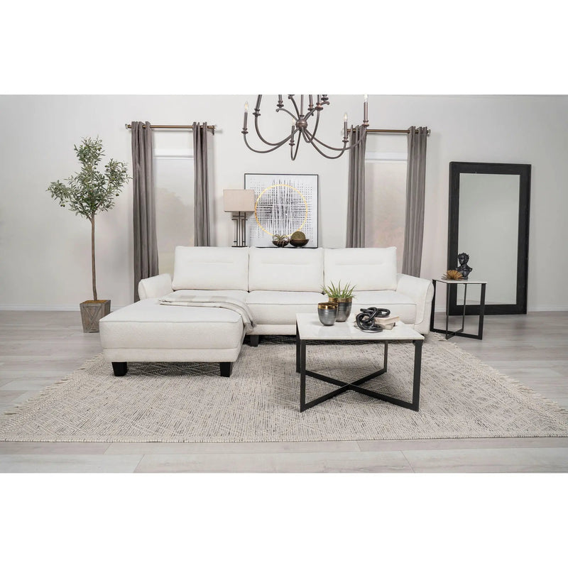 Granholm - Upholstered Curved Arm Sectional Sofa - White