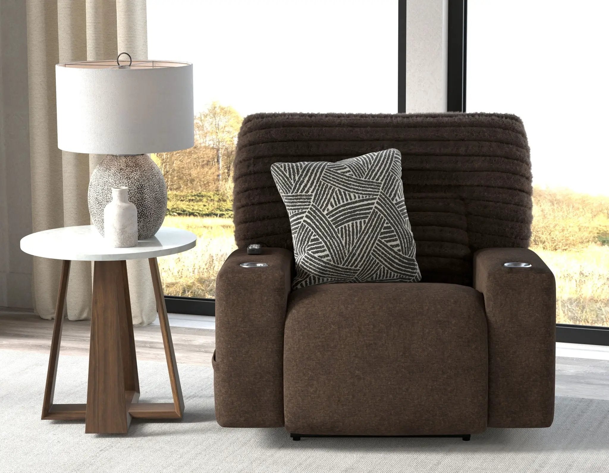 Zen - Power Recliner With CR3 Heat / Massage / Zero Gravity - Chocolate by Unique Piece Furniture