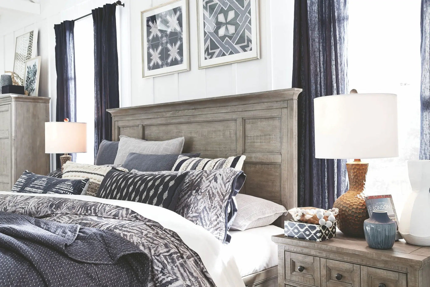 Paxton Place - Complete Panel Bed With Storage Rails by Unique Piece Furniture