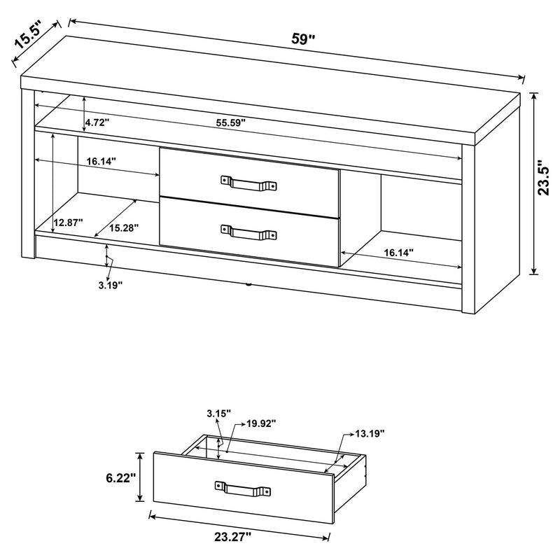 Bergeron - 2 Drawer TV Stand - Driftwood by HouseOfZazla