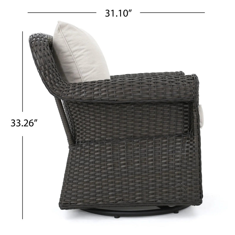 Amaya Outdoor Swivel Rocker Chair with Water Resistant Cushions by HouseOfZazla
