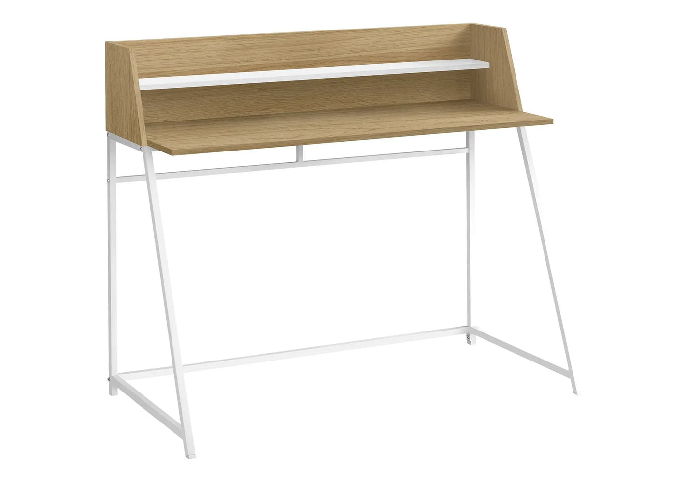 Computer Desk for Home Office with Marble Look and Storage Shelves by HouseOfZazla