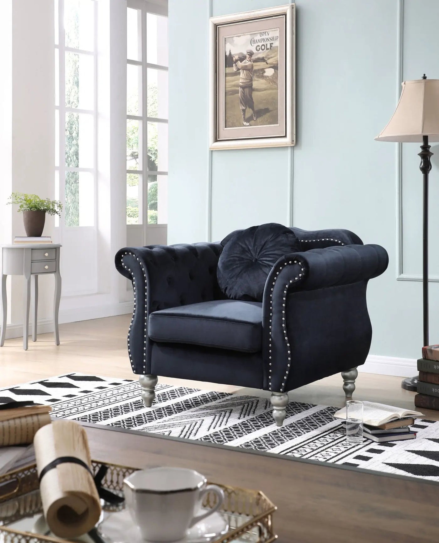 Chic Transitional Flared Arm Chair by HouseOfZazla
