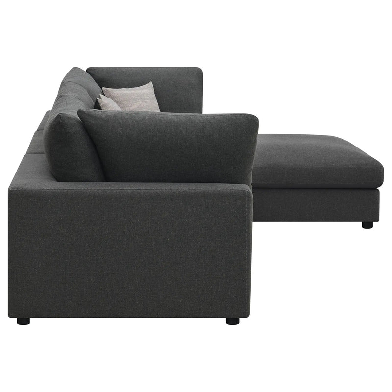 Serene 4-piece Upholstered Modular Sectional Sofa Charcoal by Unique Piece Furniture