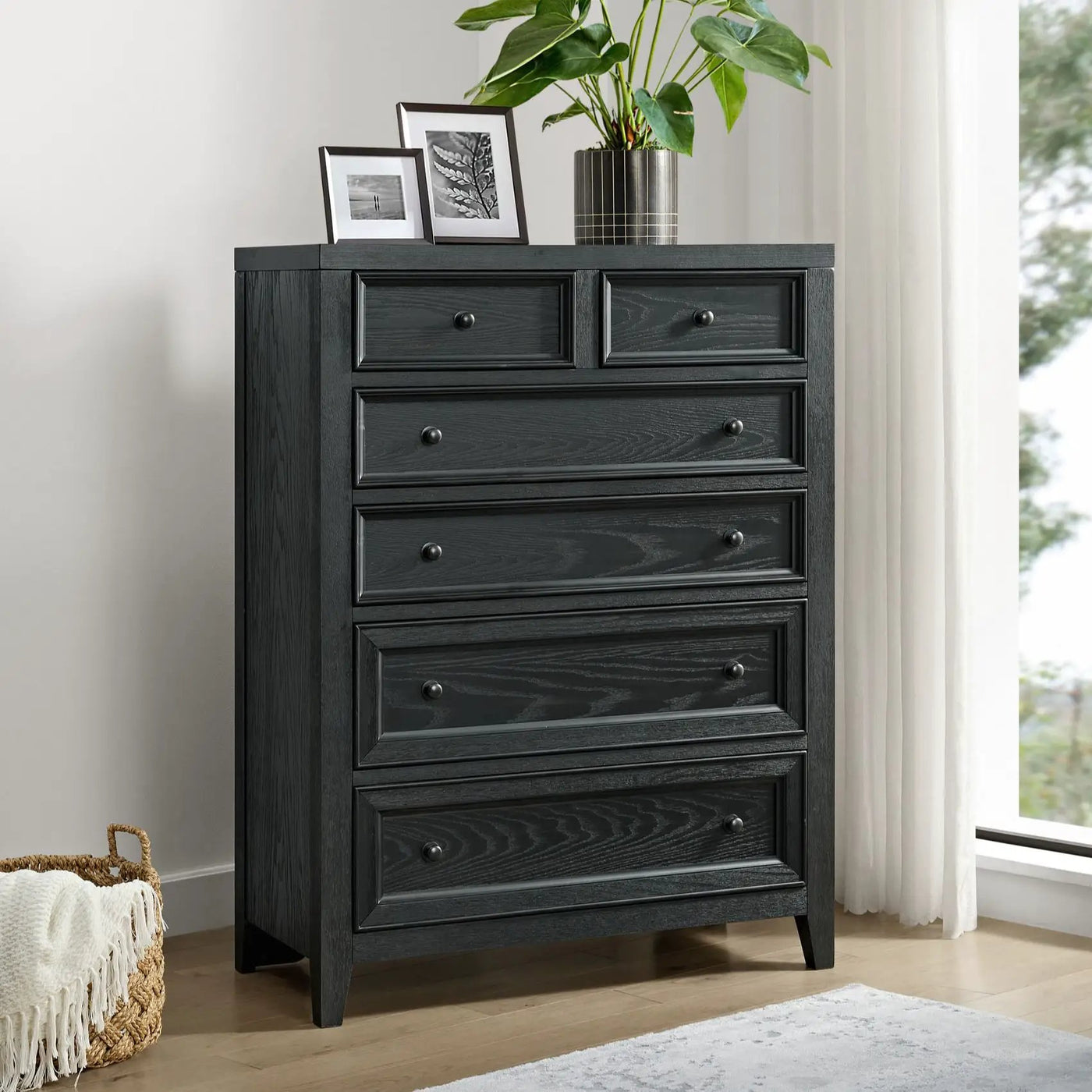 6 Drawer Chest With Knobs And Smooth Slides by HouseOfZazla