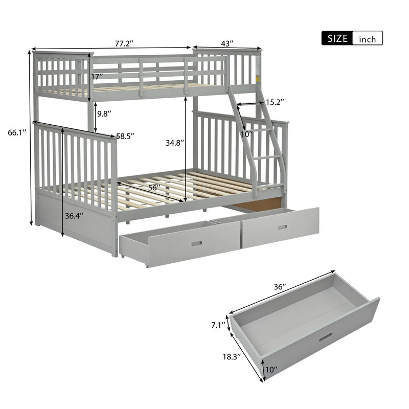 Bunk Bed With Ladder, And Safety Guard Rails by HouseOfZazla