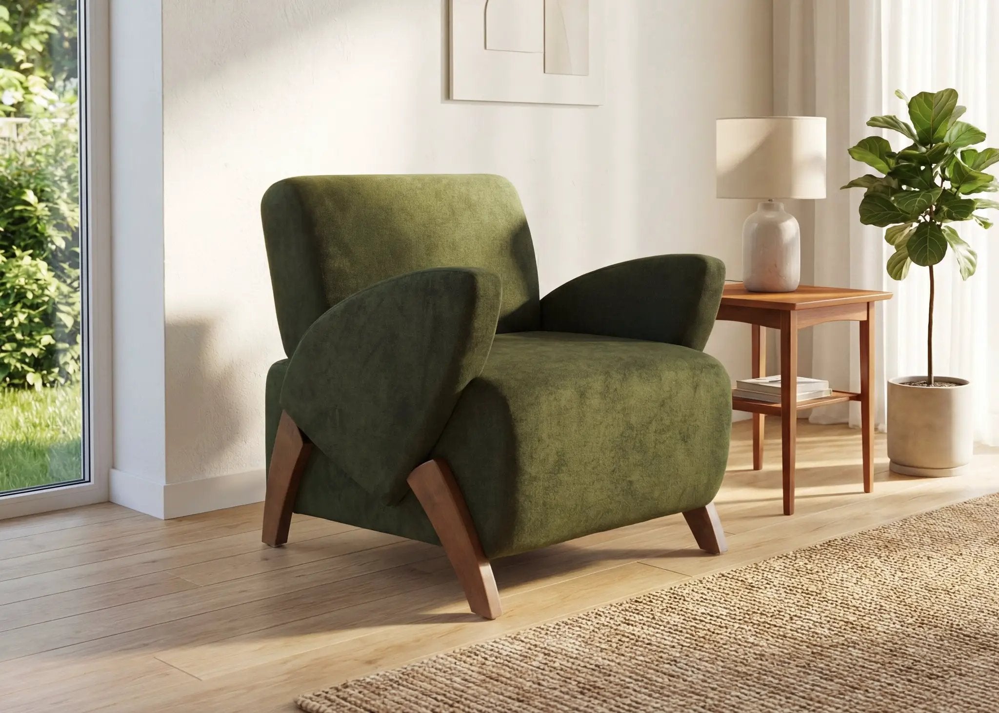 Velvet Fabric Decorative Lounge Chair by HouseOfZazla