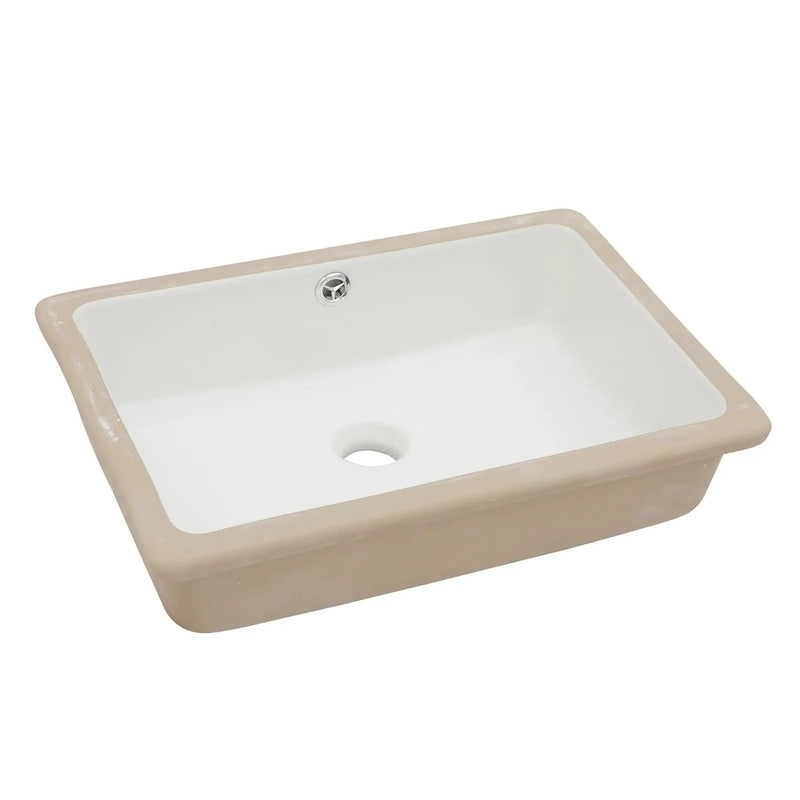Modern Ceramic Rectangular Undermount Bathroom Sink With Overflow by HouseOfZazla