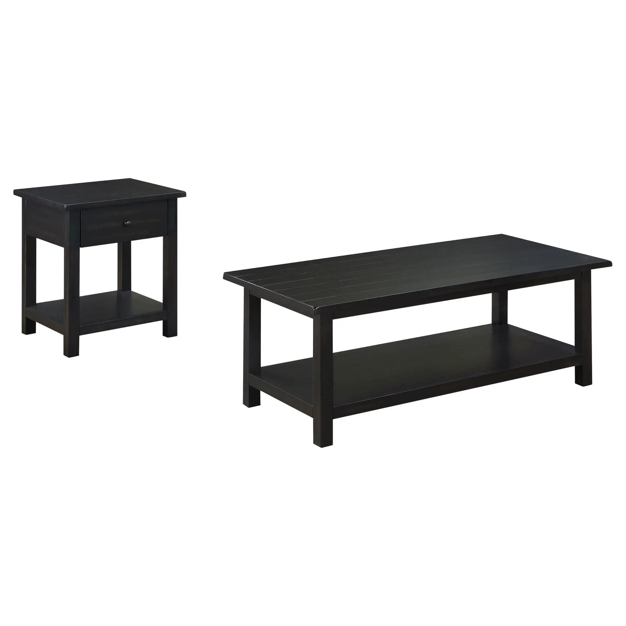Payne 2-piece Coffee and 1-drawer End Table Set Java by Unique Piece Furniture