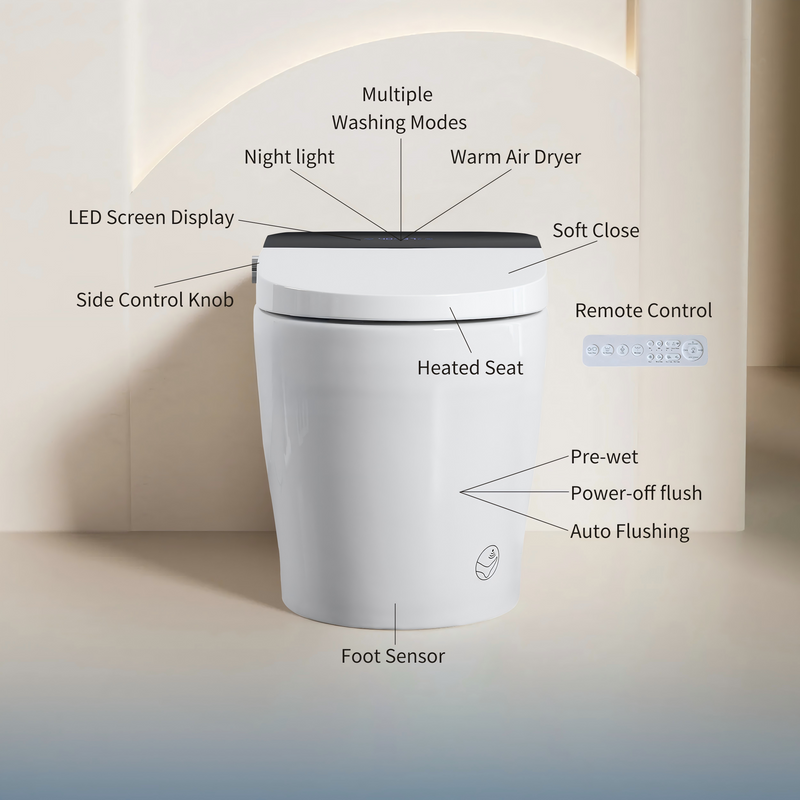 Tankless Smart Toilet with Built-In Bidet and Remote Control by HouseOfZazla