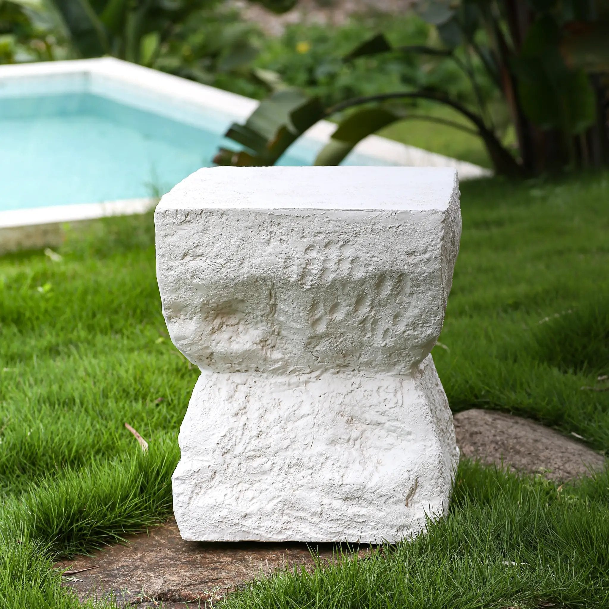 Cleo Outdoor Patio Modern Minimalist MGO Side Table by HouseOfZazla