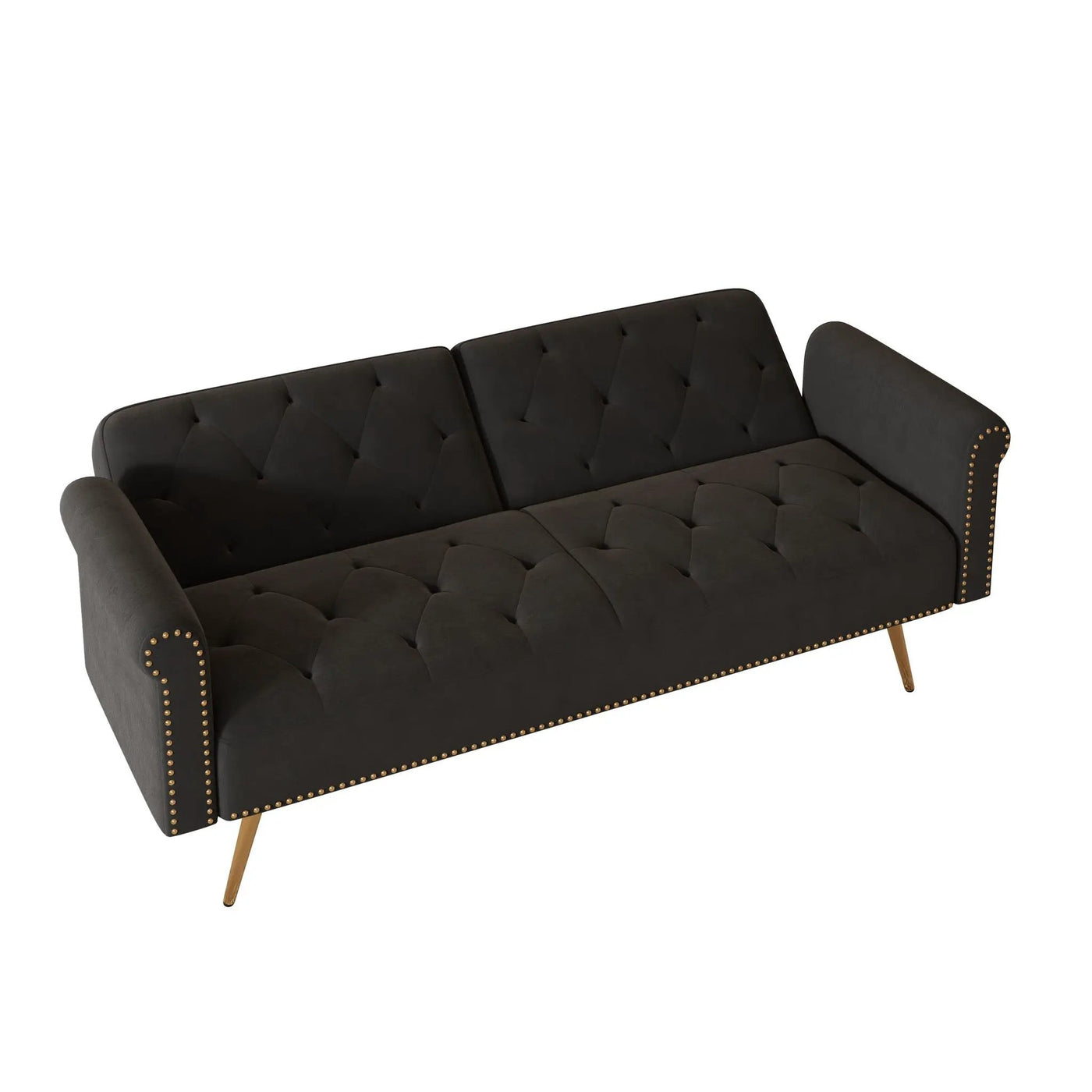 Luxurious Sofa Bed With Nail Head Trim And Matching Pillow by HouseOfZazla
